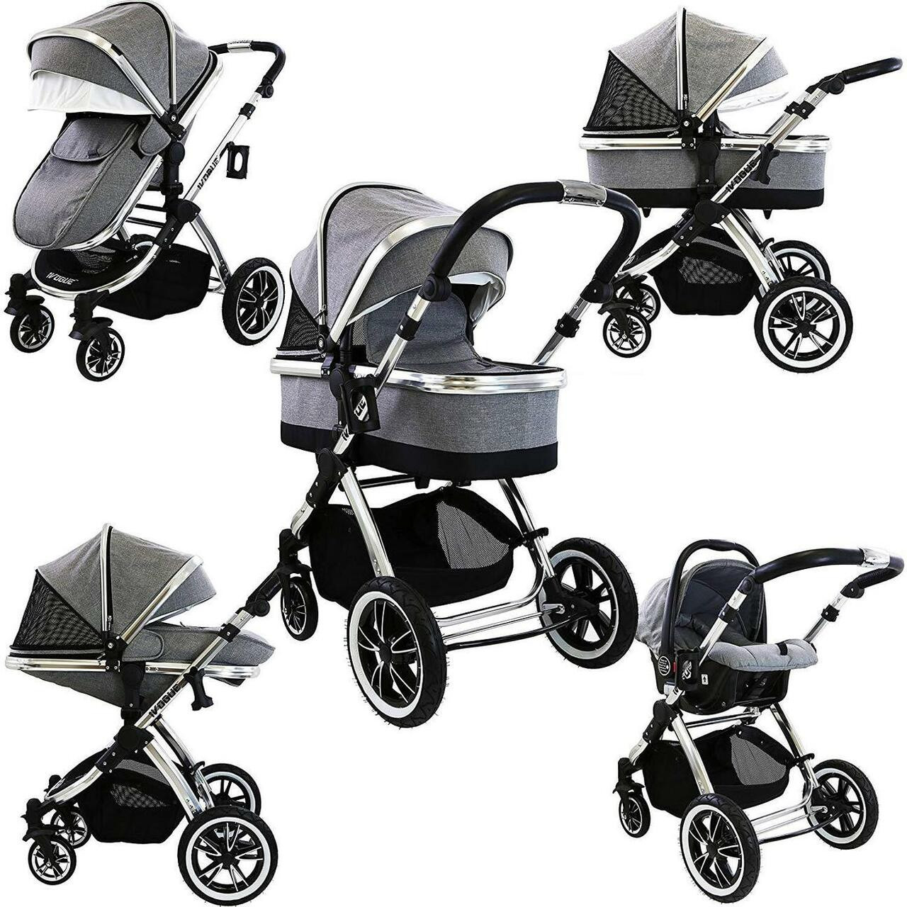 Black and blue carrera clearance sport 3 in 1 pushchair